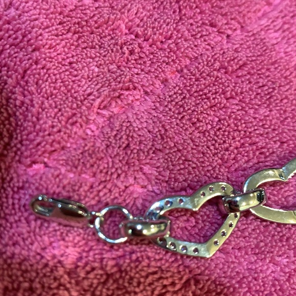 Sterling Silver CZ Heart Bracelet like new - Picture 4 of 5